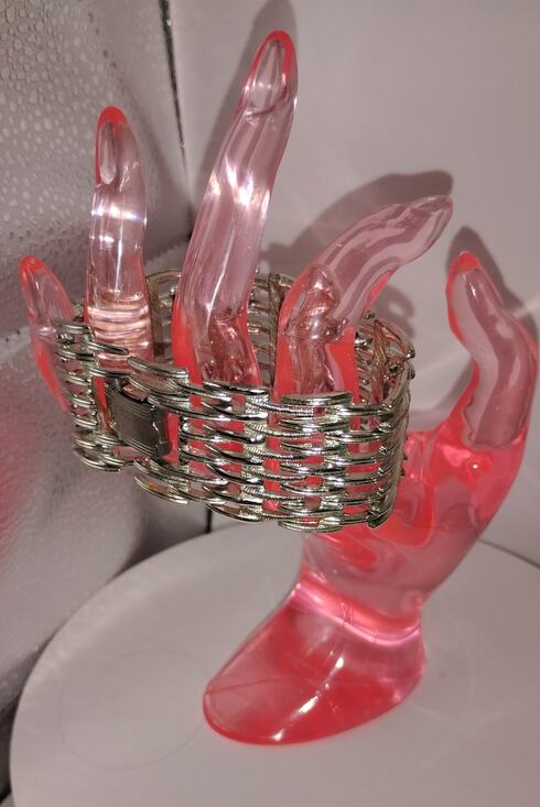 Coro Jewelry - Vintage 1950s–60s CORO Silver Tone Wide Modernist Link Bracelet 7"